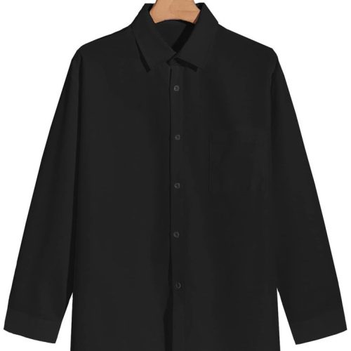 Men Solid Black Shirt