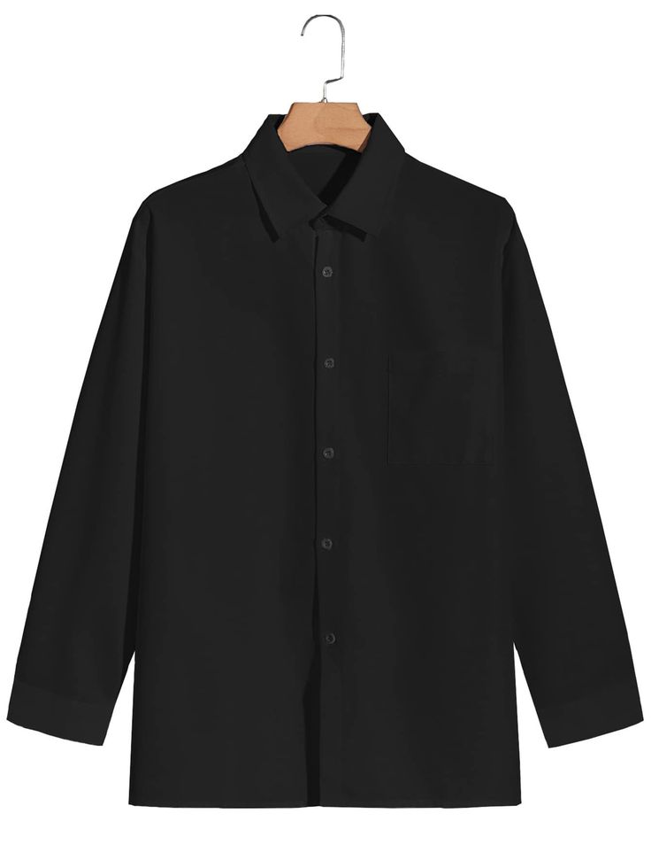 Men Solid Black Shirt