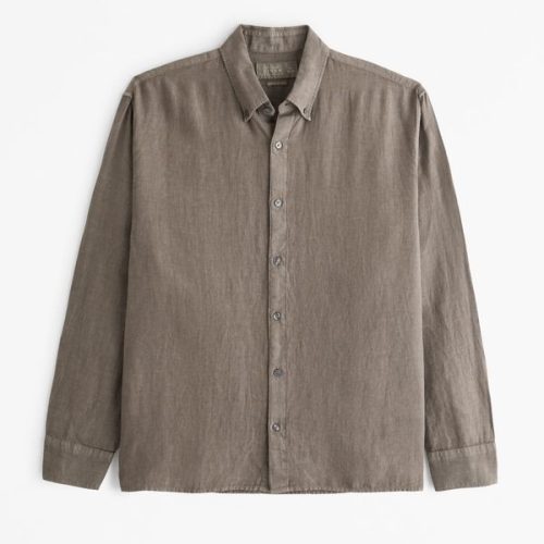 Men's Linen Button-Up Shirt