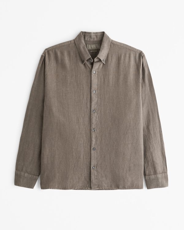 Men's Linen Button-Up Shirt