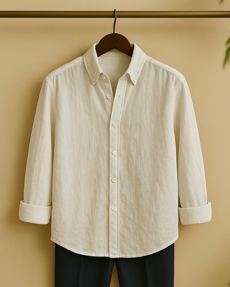 Men Beige Solid Shirt